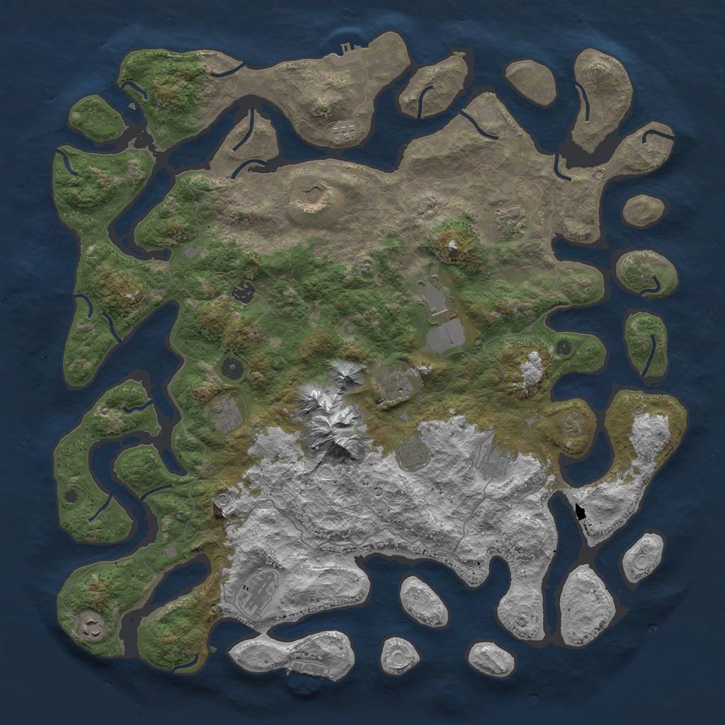 Rust Map: Procedural Map, Size: 5000, Seed: 622976958, 19 Monuments