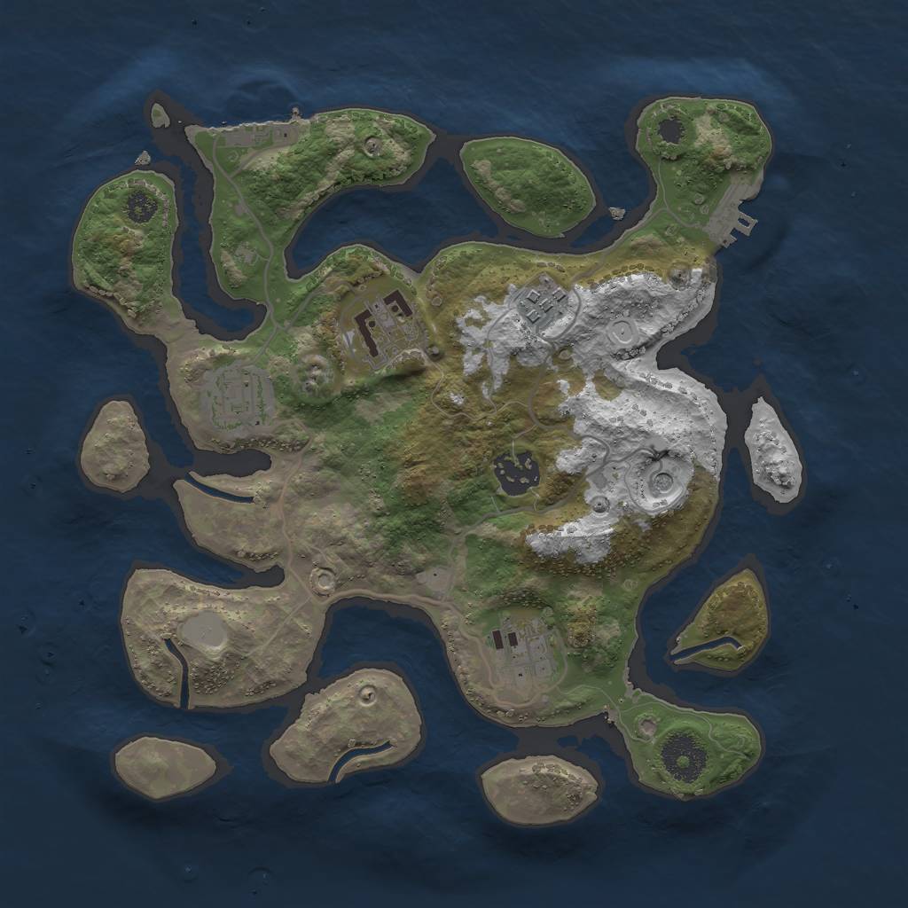 Rust Map: Procedural Map, Size: 3000, Seed: 34766, 13 Monuments