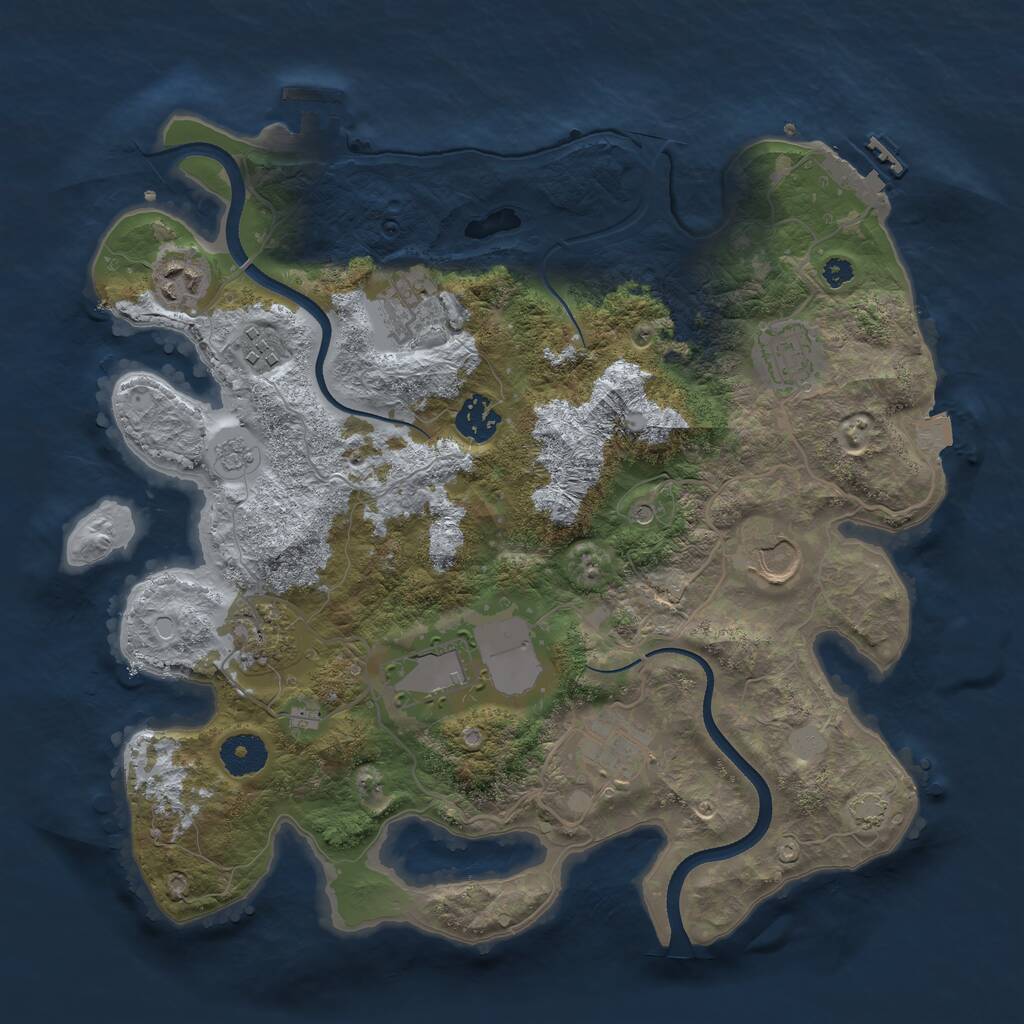 Rust Map: Procedural Map, Size: 3500, Seed: 324252732, 15 Monuments