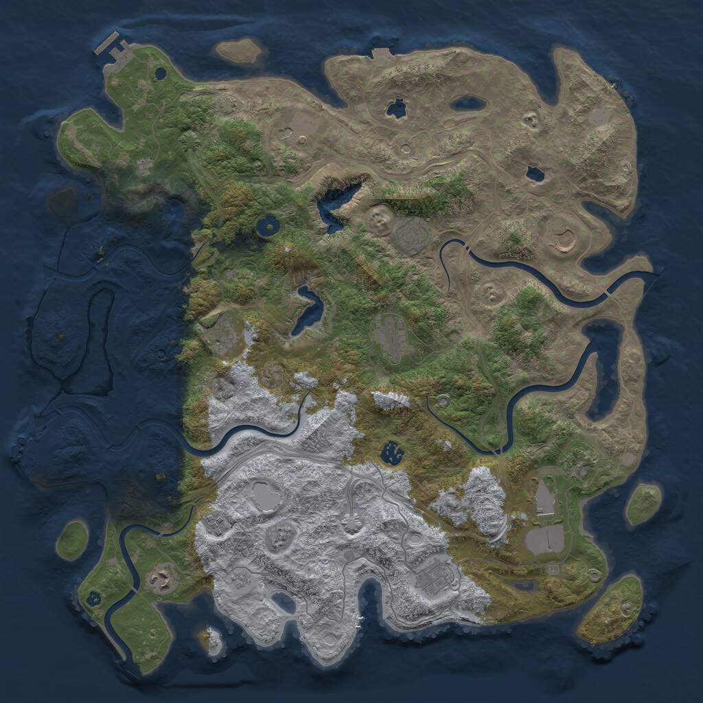 Rust Map: Procedural Map, Size: 4700, Seed: 1224418, 17 Monuments