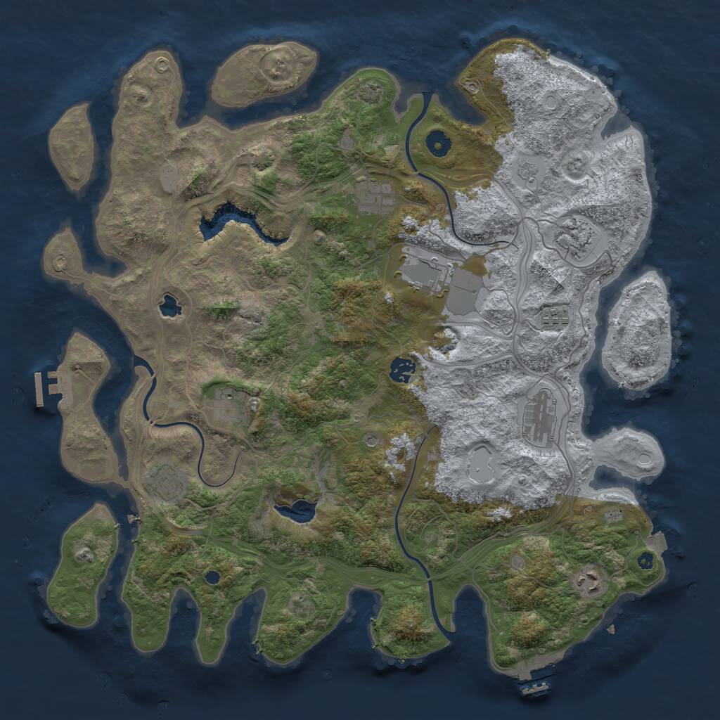 Rust Map: Procedural Map, Size: 4250, Seed: 1834070515, 15 Monuments