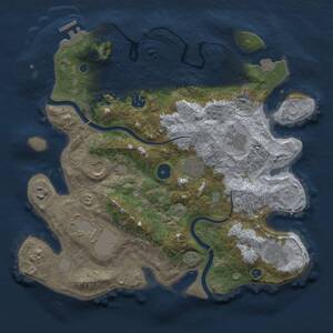 Thumbnail Rust Map: Procedural Map, Size: 3500, Seed: 583745204, 13 Monuments