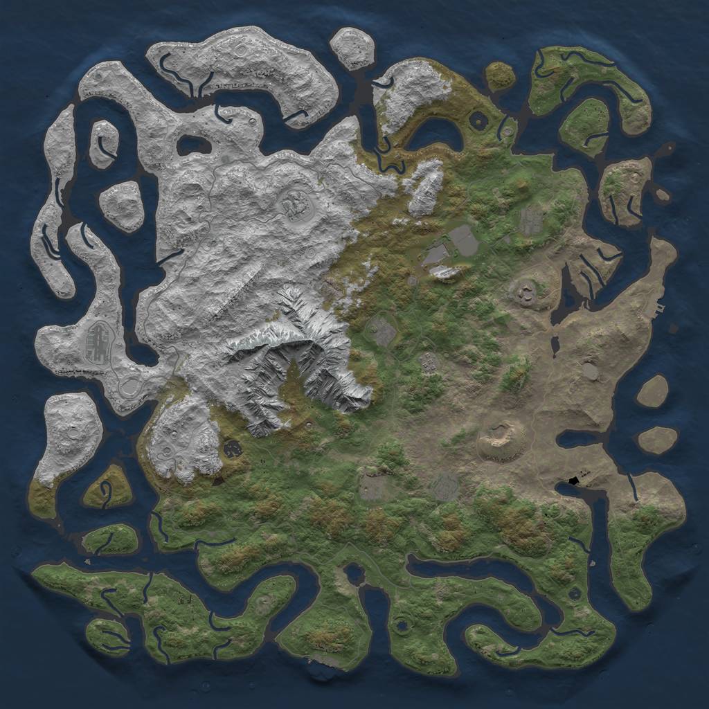 Rust Map: Procedural Map, Size: 6000, Seed: 8878, 19 Monuments