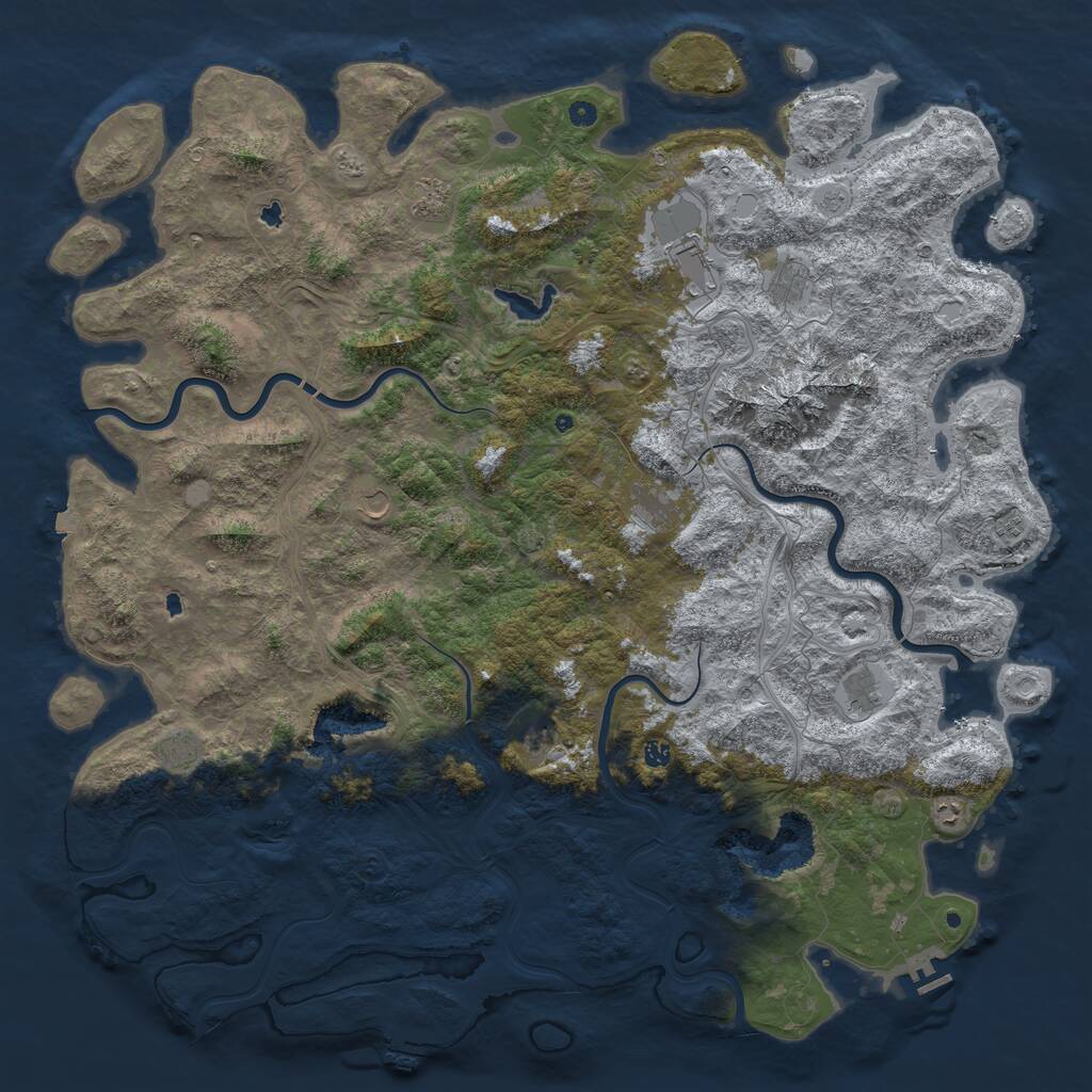 Rust Map: Procedural Map, Size: 6000, Seed: 1422515165, 17 Monuments