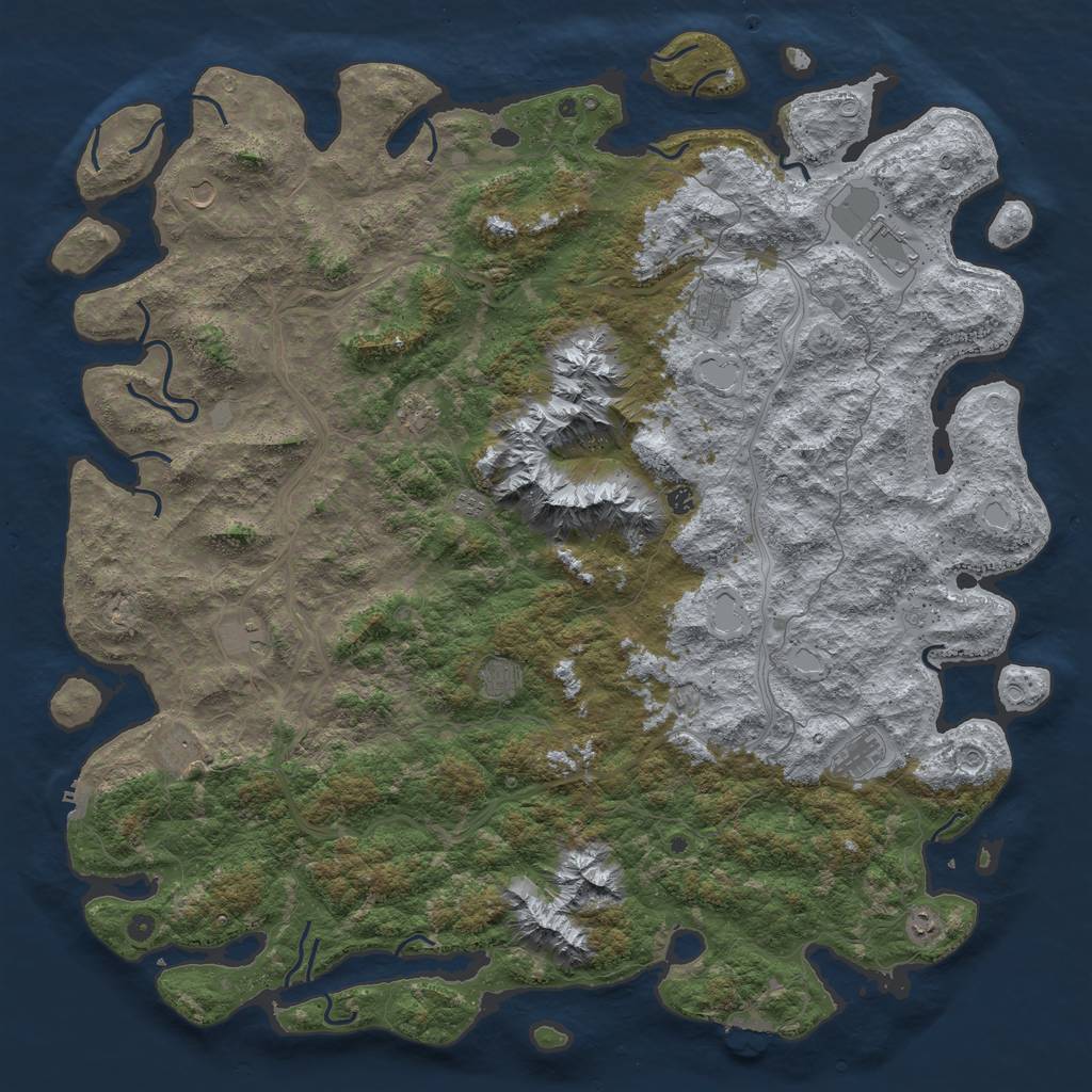 Rust Map: Procedural Map, Size: 6000, Seed: 1422515165, 18 Monuments