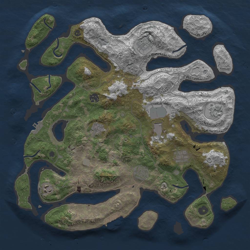 Rust Map: Procedural Map, Size: 4000, Seed: 1445476402, 17 Monuments