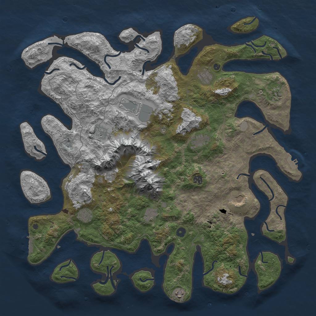 Rust Map: Procedural Map, Size: 5000, Seed: 12989767, 19 Monuments