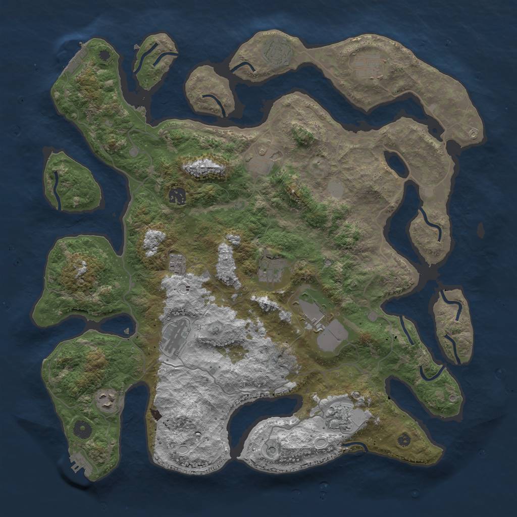 Rust Map: Procedural Map, Size: 4250, Seed: 1663410, 18 Monuments