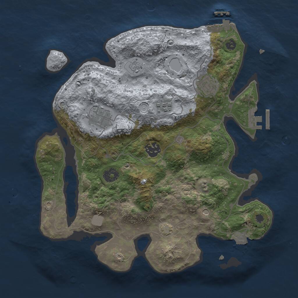 Rust Map: Procedural Map, Size: 3000, Seed: 54137311, 10 Monuments