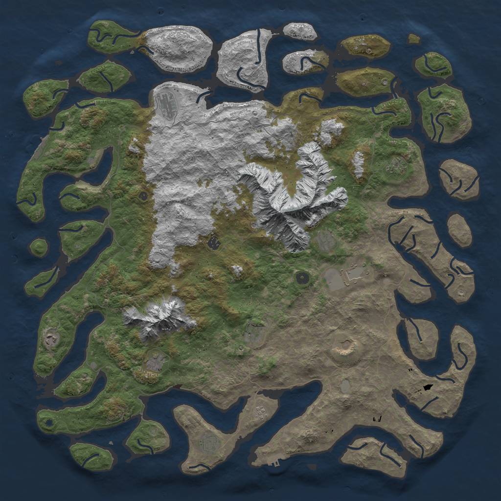 Rust Map: Procedural Map, Size: 6000, Seed: 1718687919, 19 Monuments