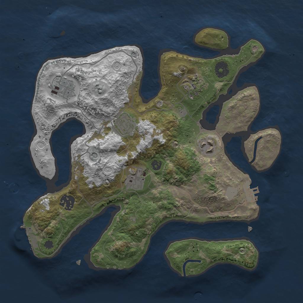 Rust Map: Procedural Map, Size: 3000, Seed: 1423219078, 14 Monuments