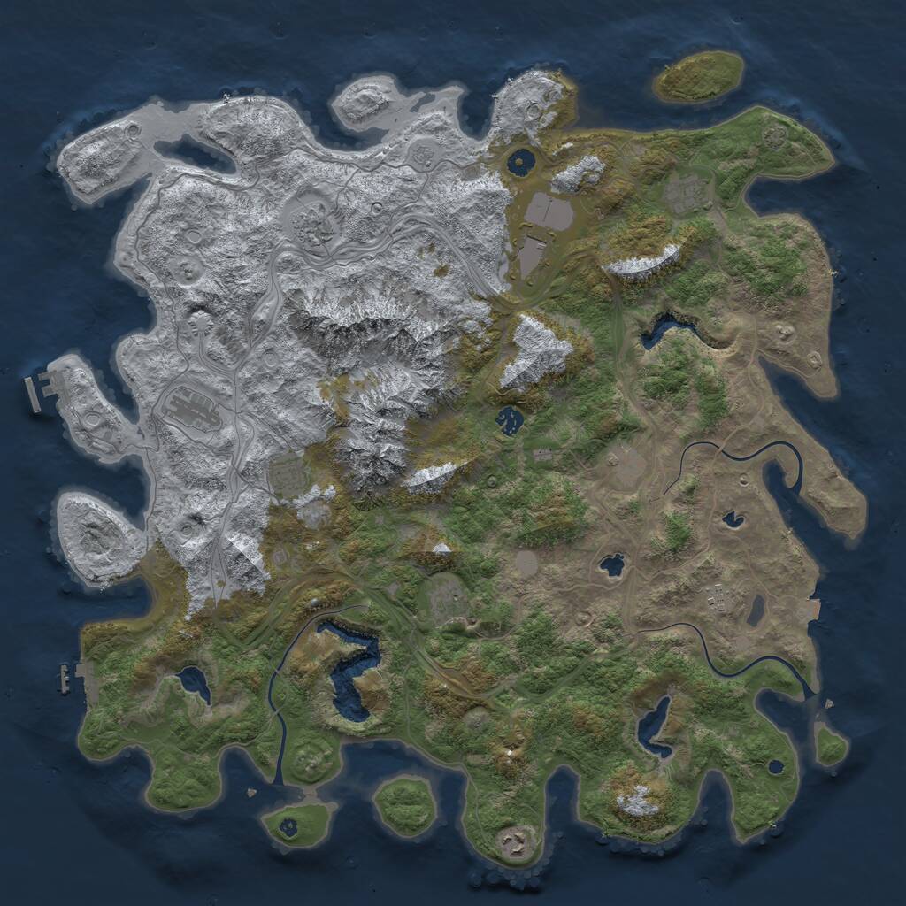 Rust Map: Procedural Map, Size: 5050, Seed: 12989767, 16 Monuments