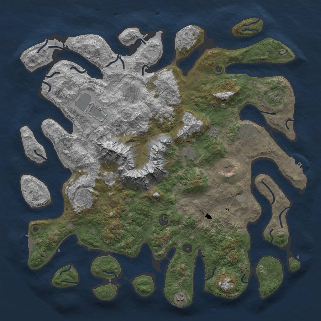 Rust Map: Procedural Map, Size: 5050, Seed: 12989767, 18 Monuments