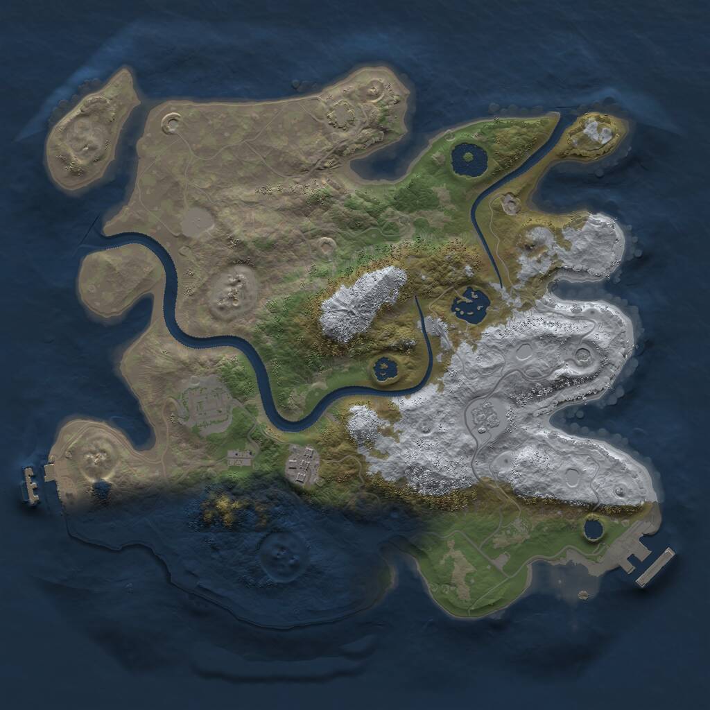 Rust Map: Procedural Map, Size: 3002, Seed: 50500, 9 Monuments