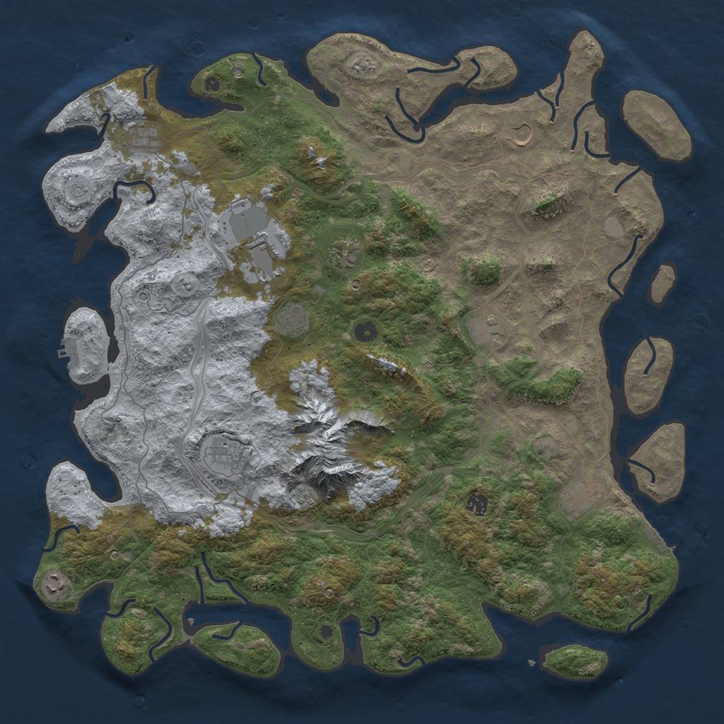 Rust Map: Procedural Map, Size: 5000, Seed: 2781, 18 Monuments