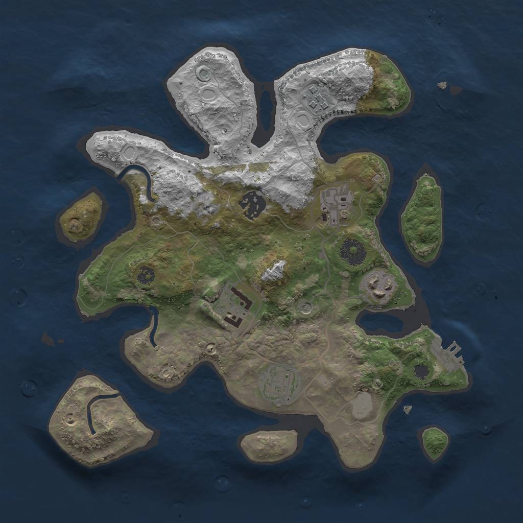 Rust Map: Procedural Map, Size: 3000, Seed: 1486176536, 13 Monuments