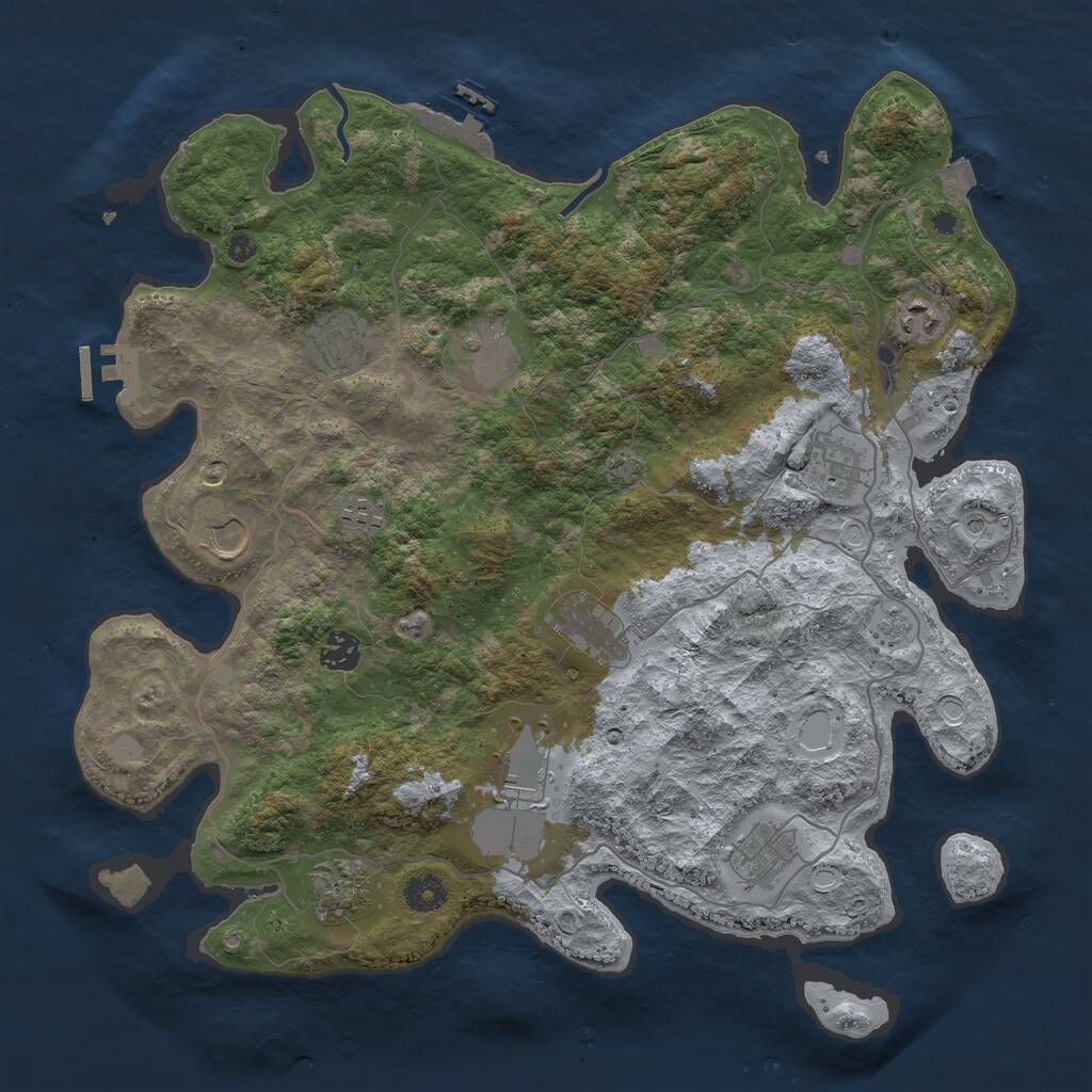Rust Map: Procedural Map, Size: 4000, Seed: 187781361, 17 Monuments