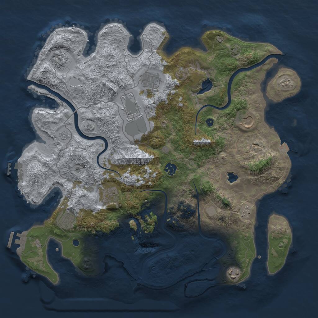 Rust Map: Procedural Map, Size: 4000, Seed: 1100990535, 15 Monuments
