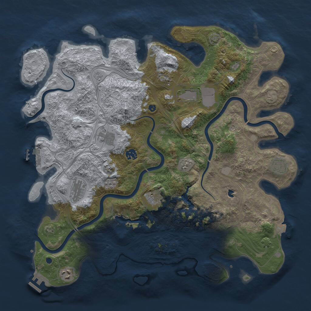 Rust Map: Procedural Map, Size: 4250, Seed: 2800035, 15 Monuments