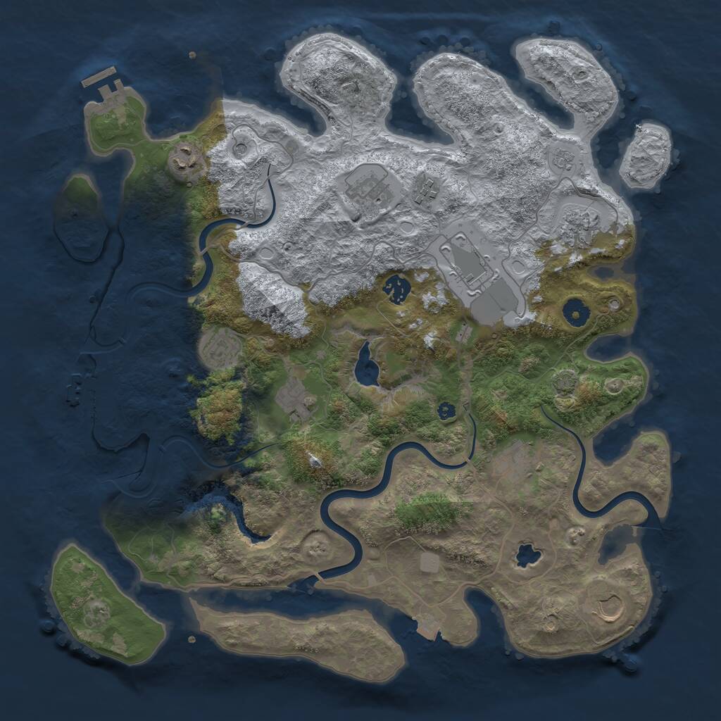 Rust Map: Procedural Map, Size: 4000, Seed: 35876309, 16 Monuments