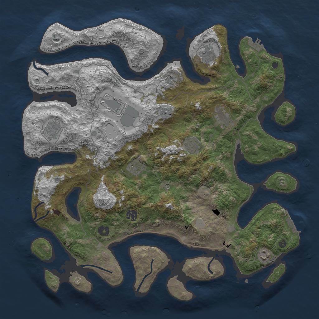 Rust Map: Procedural Map, Size: 4250, Seed: 424243, 17 Monuments