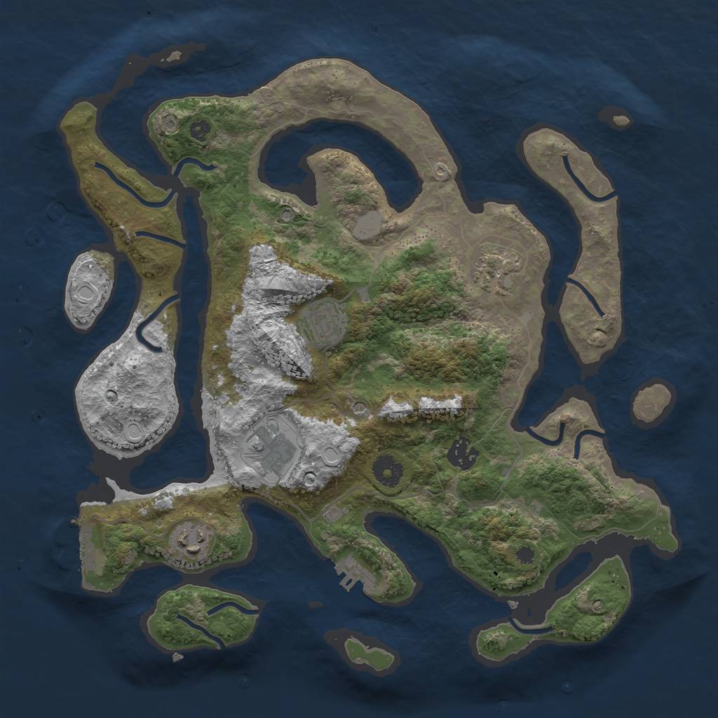 Rust Map: Procedural Map, Size: 3500, Seed: 111912920, 13 Monuments