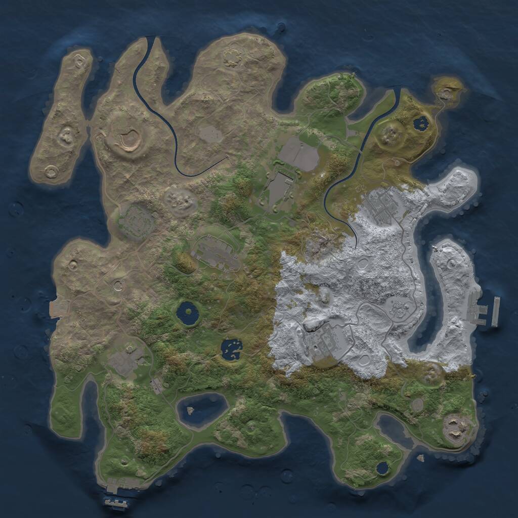 Rust Map: Procedural Map, Size: 3500, Seed: 256262095, 15 Monuments