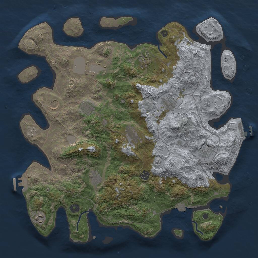 Rust Map: Procedural Map, Size: 4000, Seed: 920056651, 17 Monuments