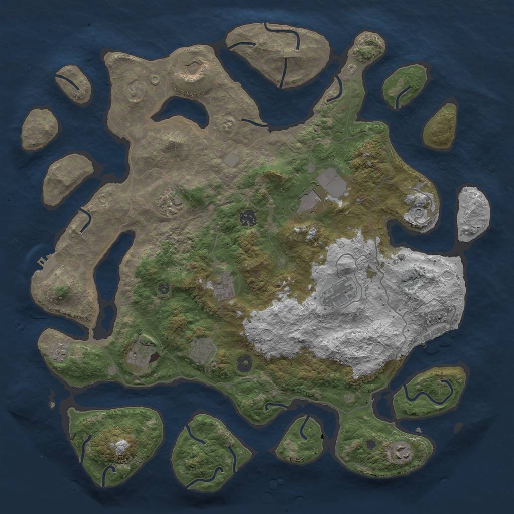 Rust Map: Procedural Map, Size: 4500, Seed: 3031988, 18 Monuments