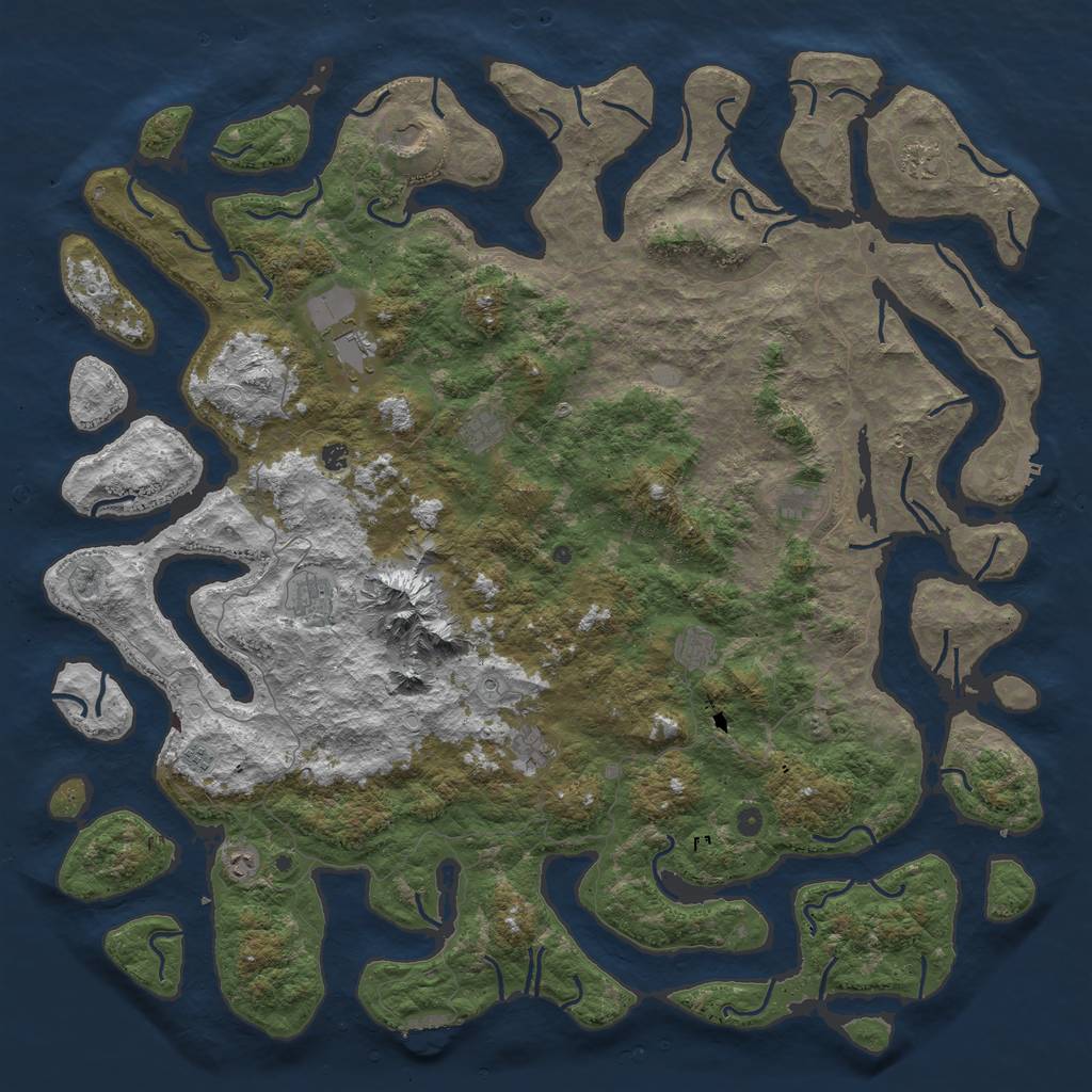 Rust Map: Procedural Map, Size: 6000, Seed: 1872181673, 19 Monuments