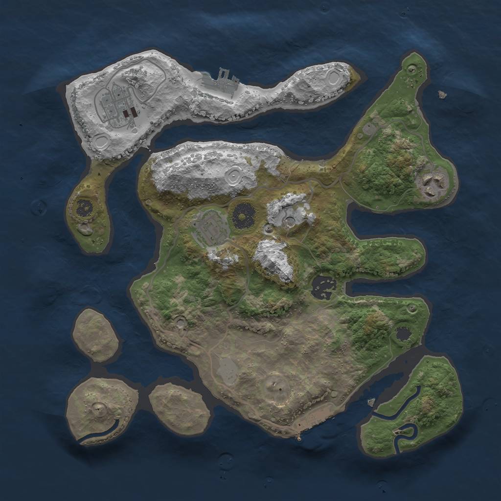 Rust Map: Procedural Map, Size: 3000, Seed: 1588413912, 12 Monuments