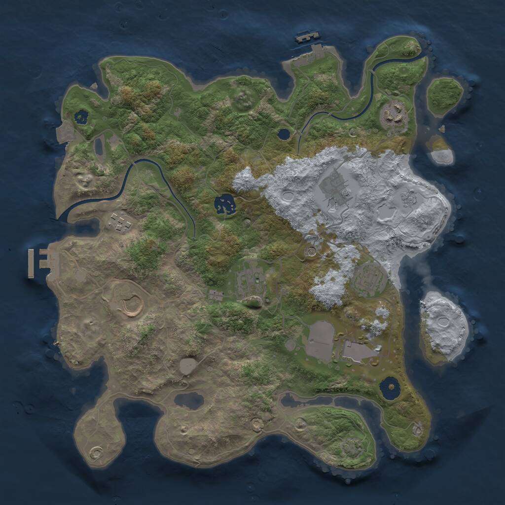 Rust Map: Procedural Map, Size: 3500, Seed: 711537098, 14 Monuments