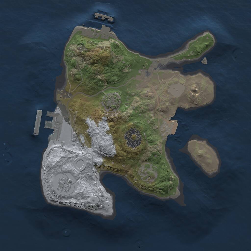 Rust Map: Procedural Map, Size: 2000, Seed: 70, 5 Monuments