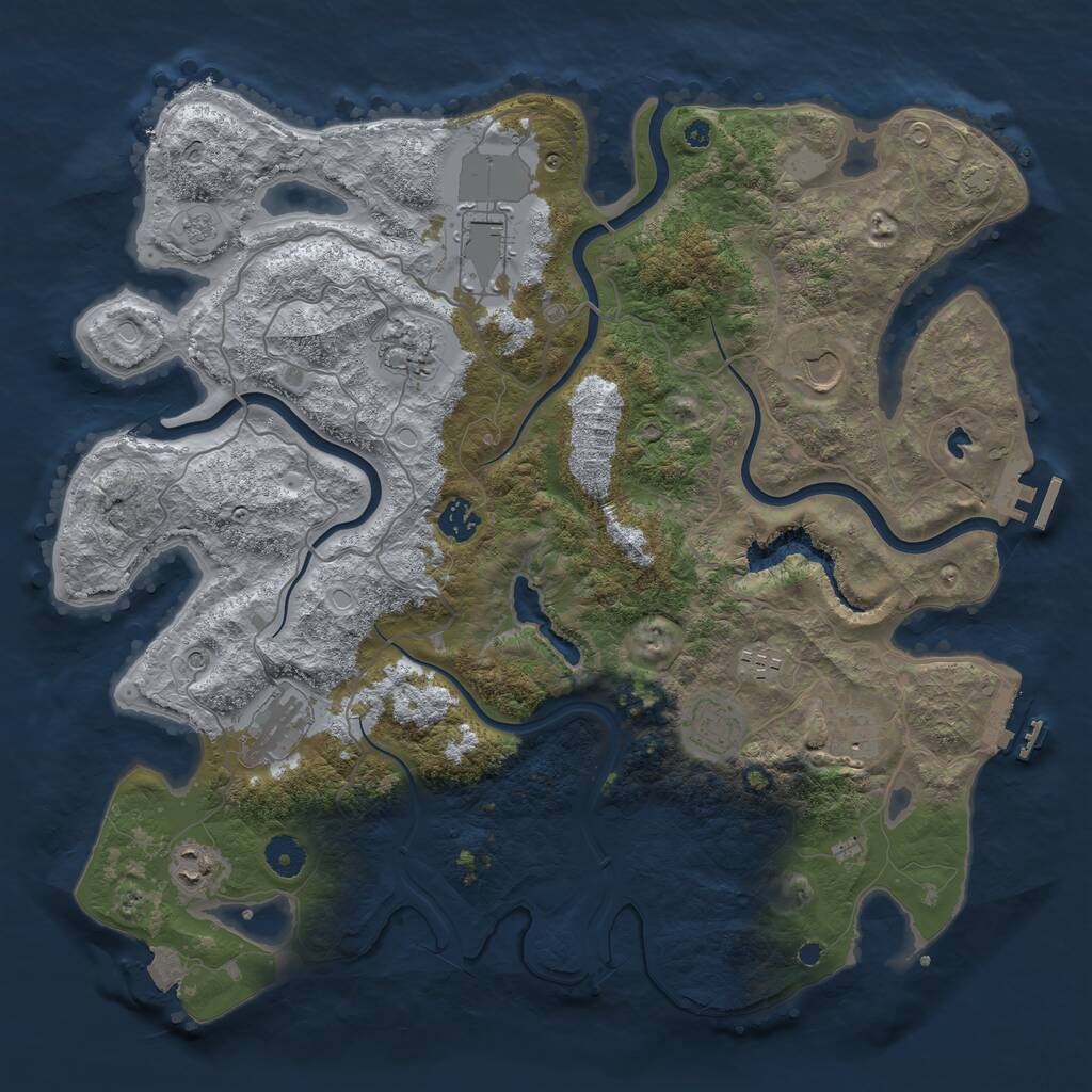 Rust Map: Procedural Map, Size: 4050, Seed: 296098831, 15 Monuments