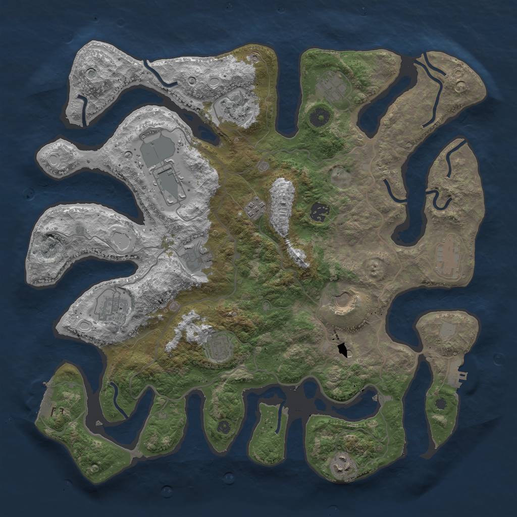 Rust Map: Procedural Map, Size: 4050, Seed: 296098831, 19 Monuments