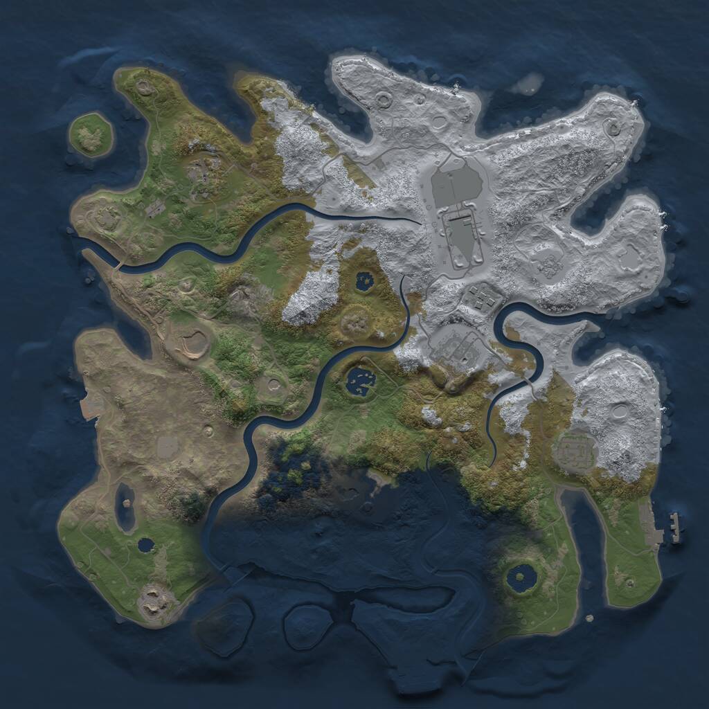 Rust Map: Procedural Map, Size: 3750, Seed: 105095230, 15 Monuments