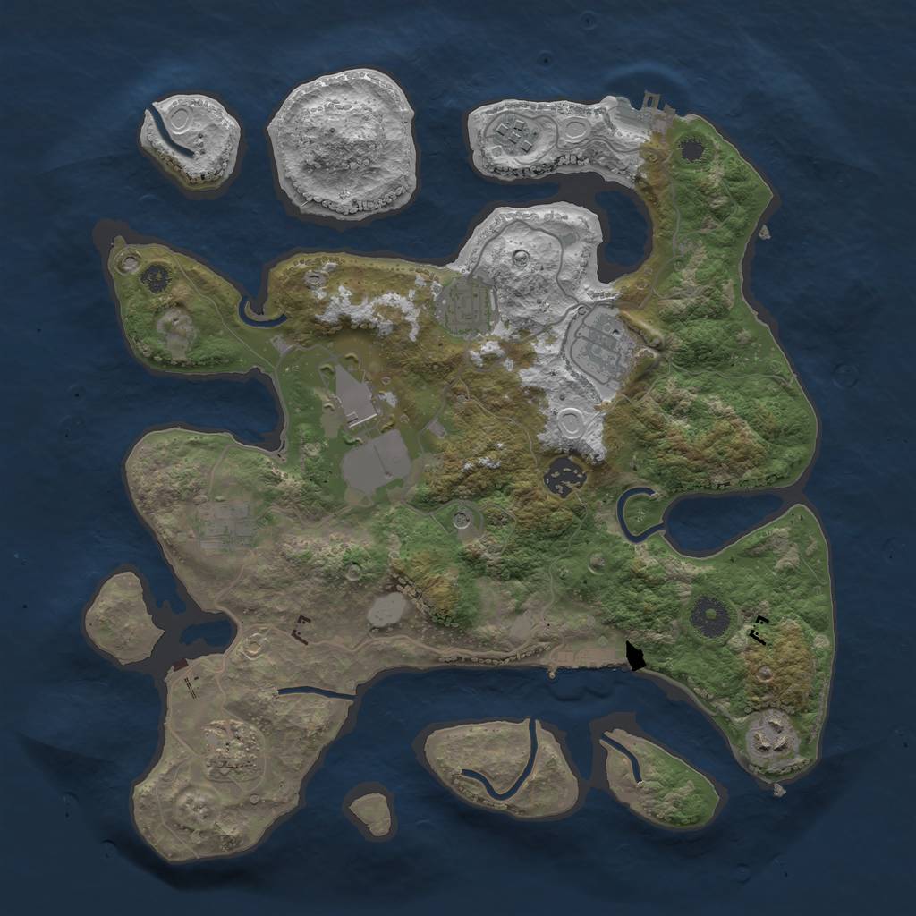 Rust Map: Procedural Map, Size: 3500, Seed: 1763974511, 16 Monuments