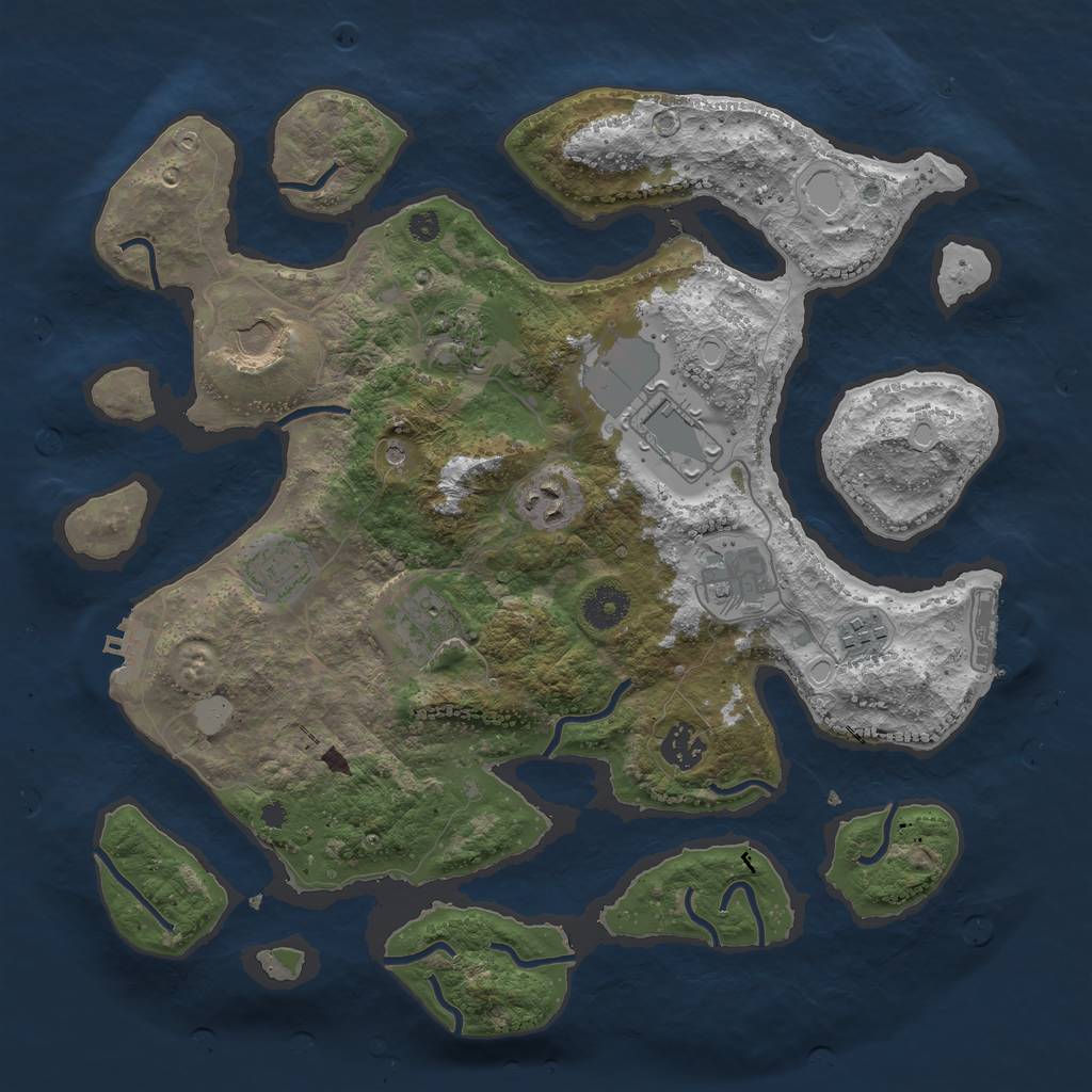 Rust Map: Procedural Map, Size: 3700, Seed: 1595489023, 17 Monuments