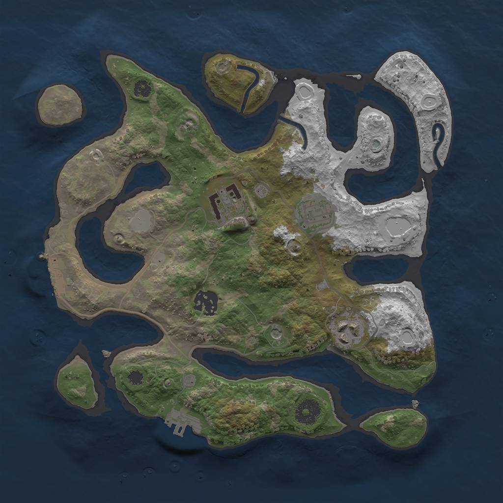 Rust Map: Procedural Map, Size: 3000, Seed: 6738876, 12 Monuments