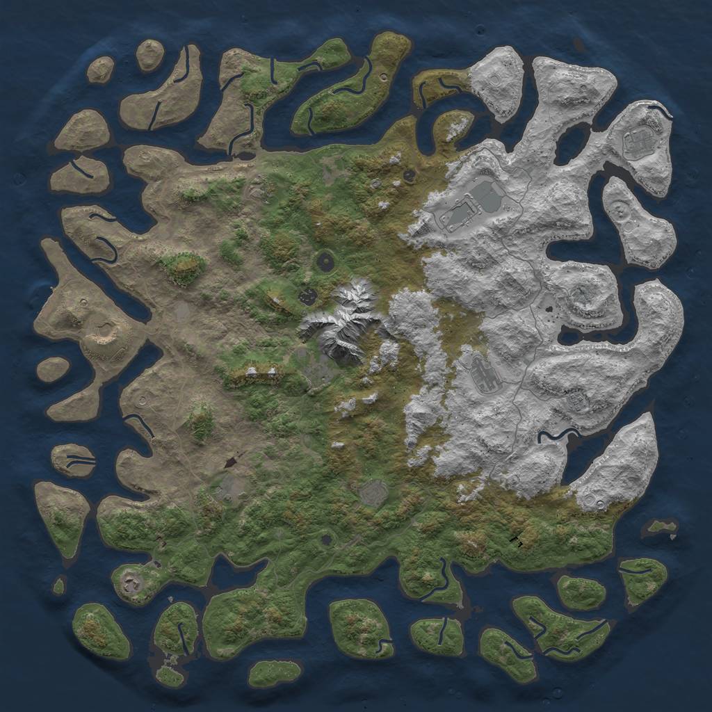 Rust Map: Procedural Map, Size: 6000, Seed: 1012796769, 18 Monuments