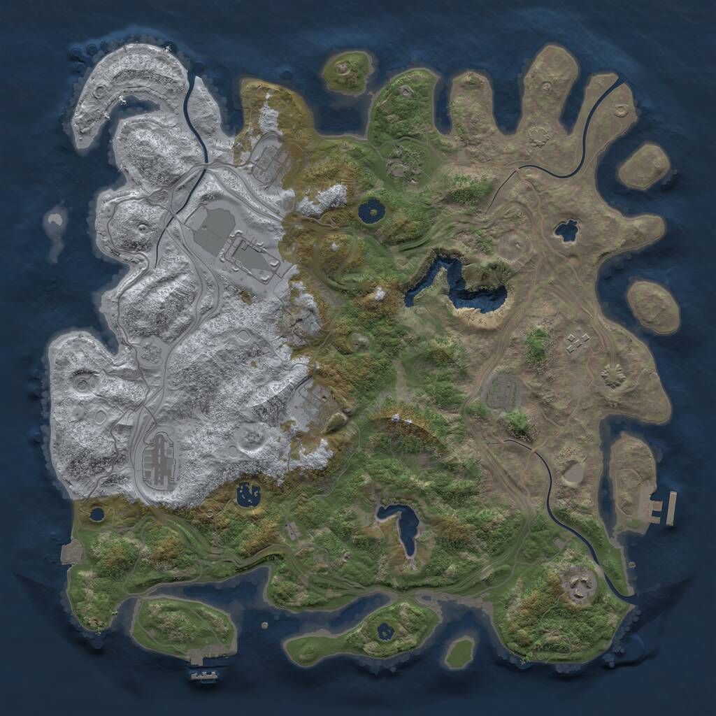 Rust Map: Procedural Map, Size: 4250, Seed: 2969887, 15 Monuments