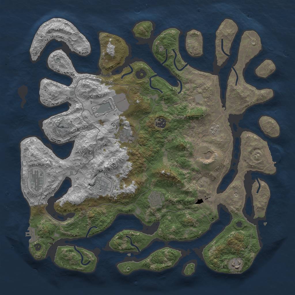 Rust Map: Procedural Map, Size: 4250, Seed: 2969887, 17 Monuments