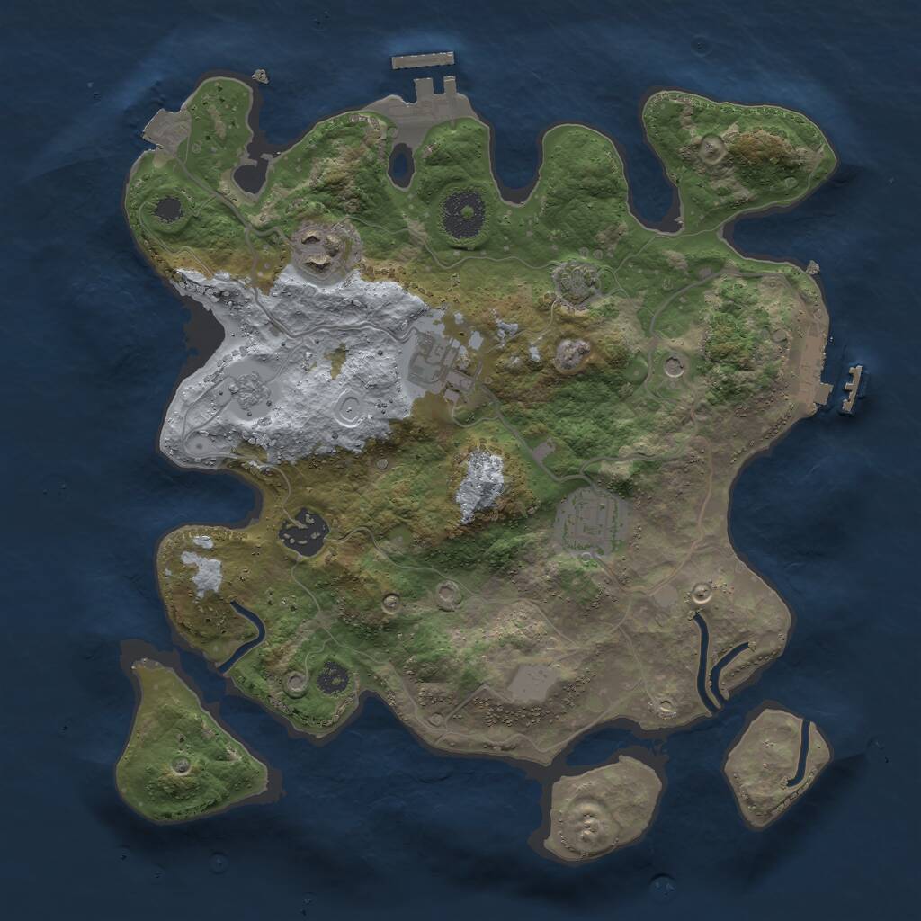 Rust Map: Procedural Map, Size: 3000, Seed: 143205, 10 Monuments