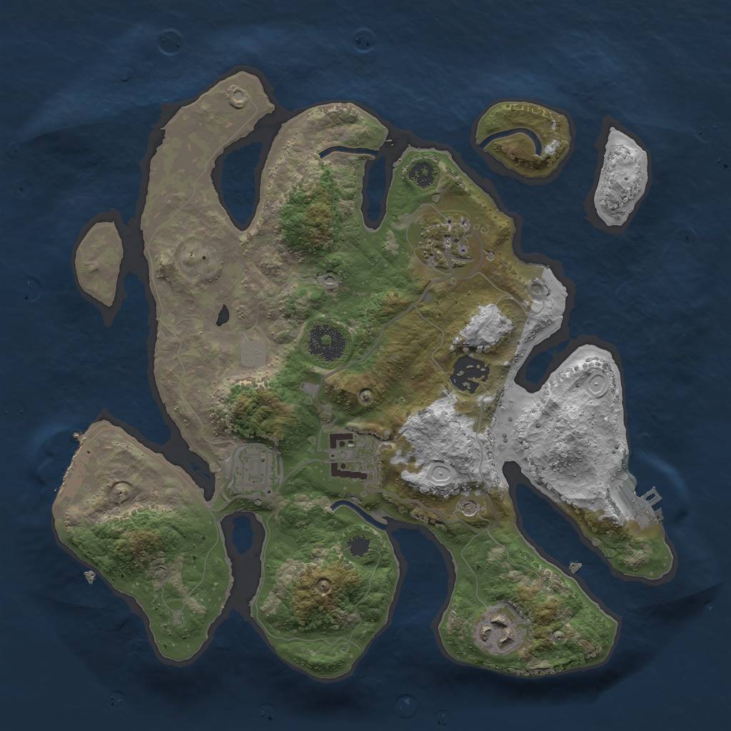 Rust Map: Procedural Map, Size: 3000, Seed: 177447, 13 Monuments