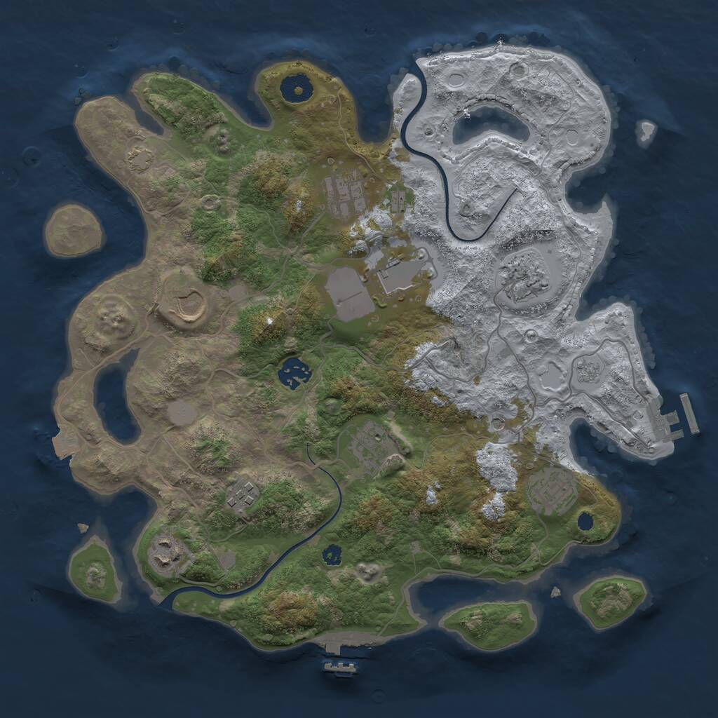 Rust Map: Procedural Map, Size: 3500, Seed: 6738876, 15 Monuments