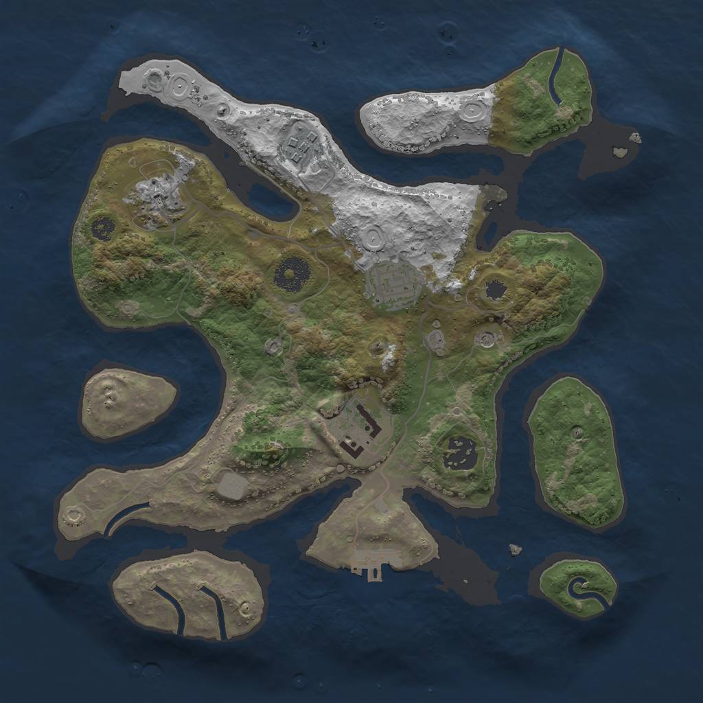 Rust Map: Procedural Map, Size: 3000, Seed: 781156049, 12 Monuments