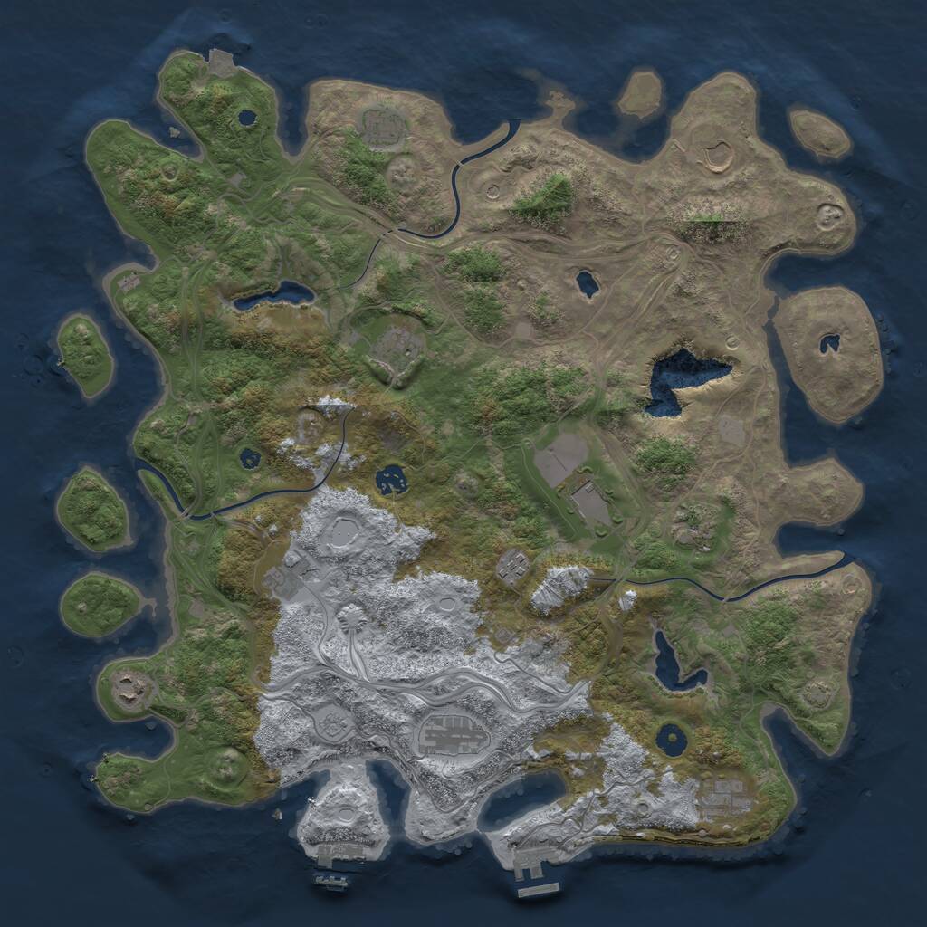 Rust Map: Procedural Map, Size: 4500, Seed: 1648997249, 17 Monuments