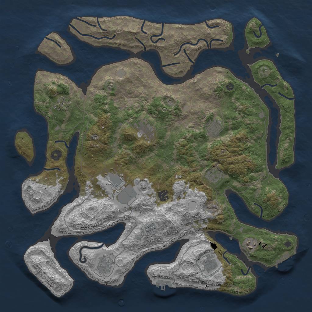 Rust Map: Procedural Map, Size: 4321, Seed: 2147483647, 18 Monuments