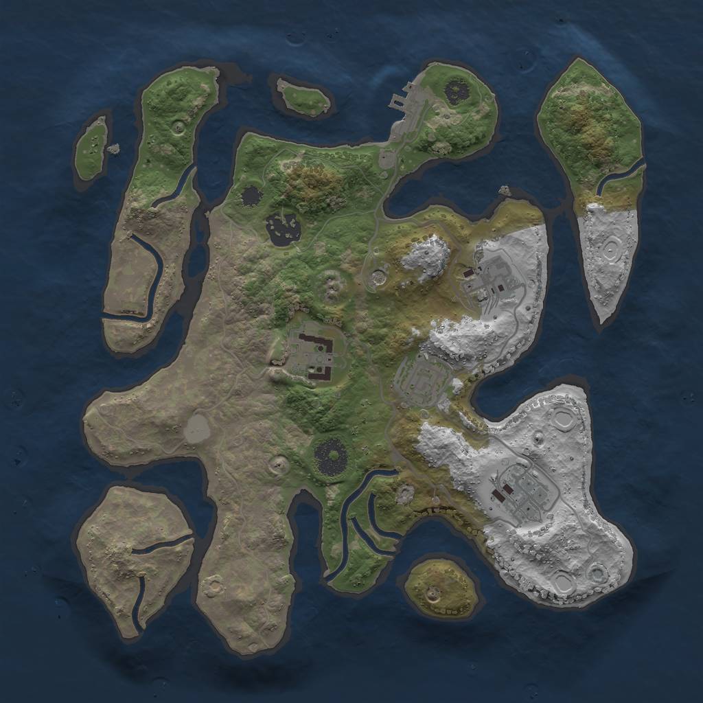 Rust Map: Procedural Map, Size: 3000, Seed: 218883, 12 Monuments