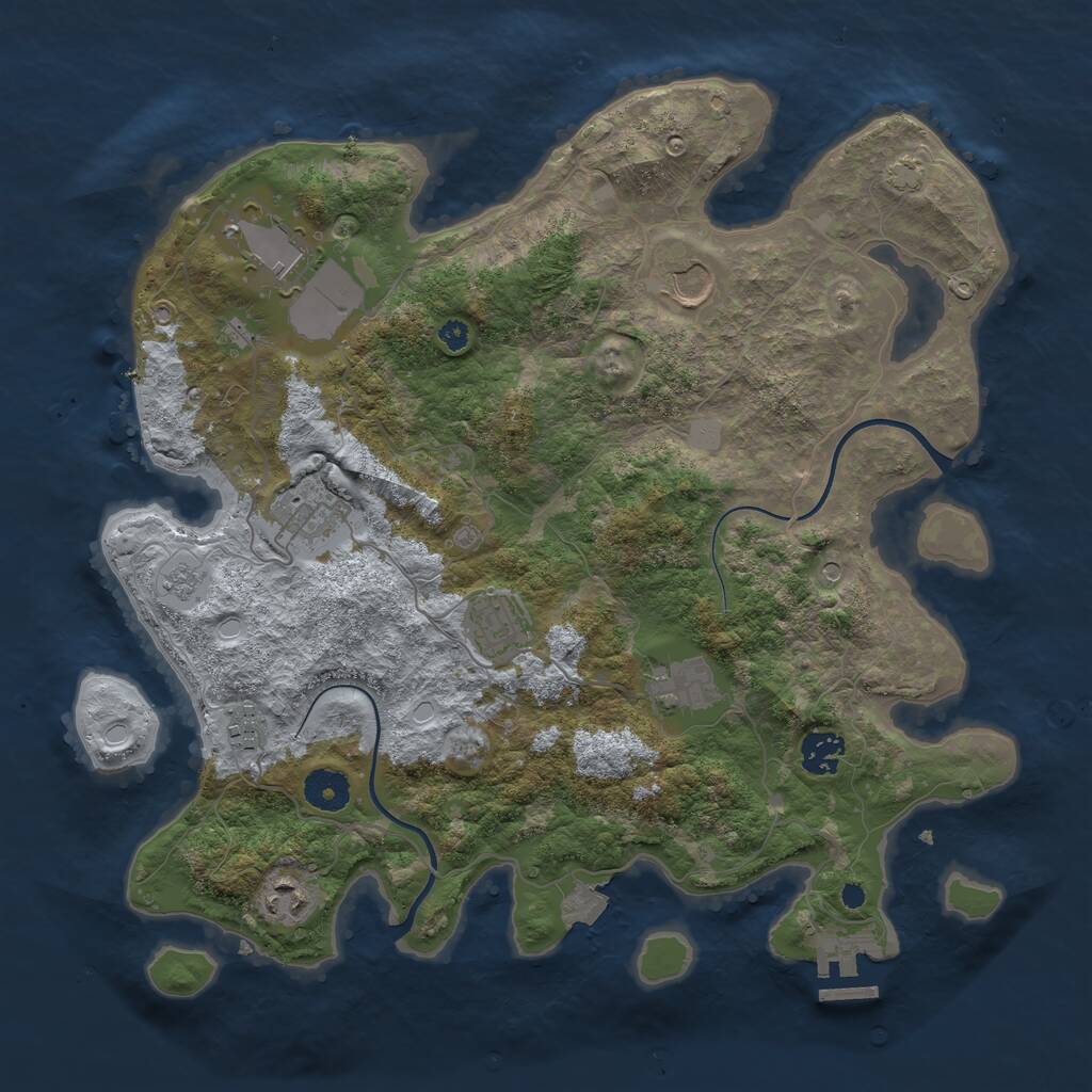 Rust Map: Procedural Map, Size: 3700, Seed: 2146734854, 13 Monuments